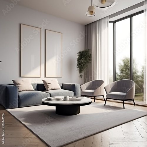 Aesthetic Living room Realestate Mockups  Generative AI