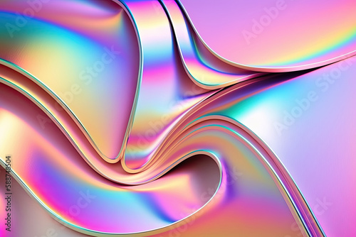 rainbow shiny background with colored pastel foil texture. Generative AI illustration