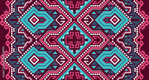 Abstract geometric vertical seamless pattern design indigenous black background EP.62
