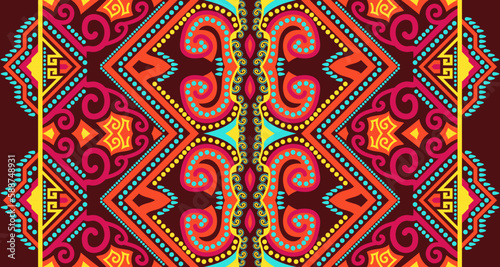 Wallpaper Mural Abstract geometric vertical seamless pattern design indigenous black background EP.68 Torontodigital.ca