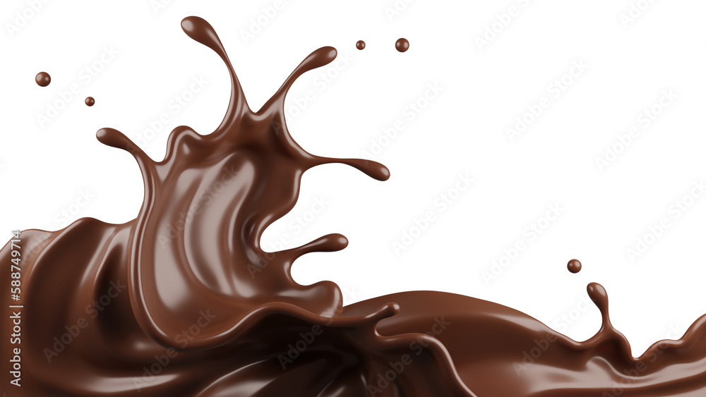 Chocolate splasht png file , 3D Rendering, 3D illustration Chocolate splasht png file , 3D Rendering, 3D illustration