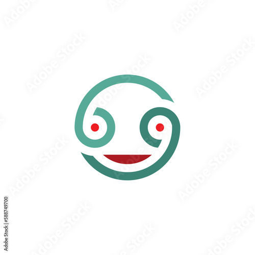 artificial intelligence humanoid robot logo vector