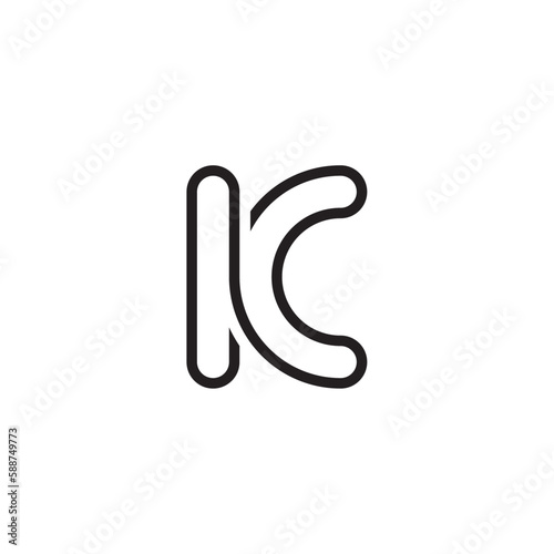 black line letter k logo vector icon