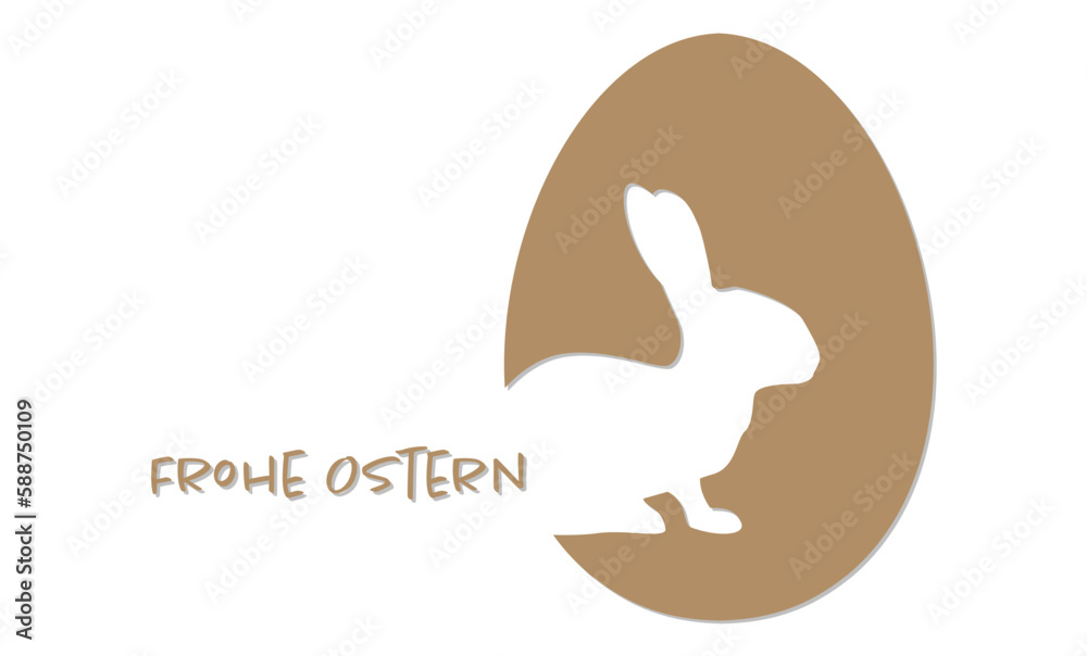 easter egg with silhouette of rabbit and greetings easter egg with silhouette of rabbit and greetings