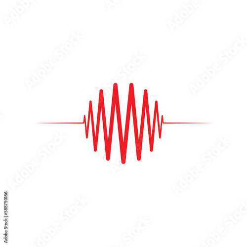 heart pulse wave logo vector icon