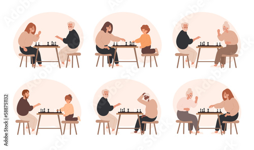 People playing chess, club, chess players