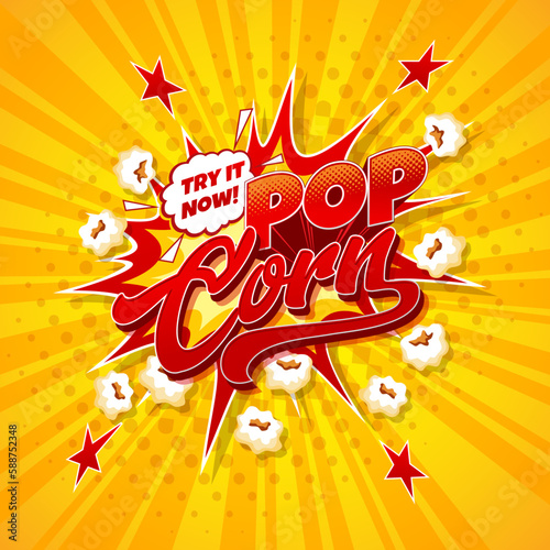 Popcorn snack explosion, cartoon movie pop corn