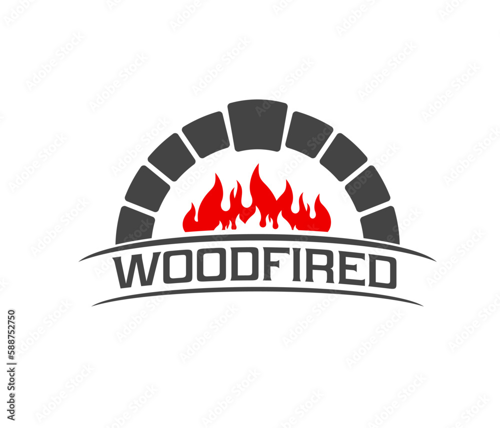 Fireplace, firewood furnace oven with wood on fire Stock Vector | Adobe  Stock