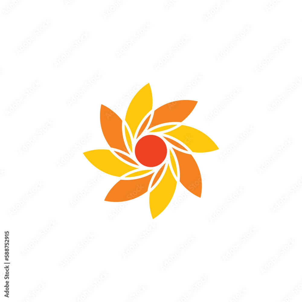 abstract orange marigold flower logo icon symbol abstract orange marigold flower logo icon symbol