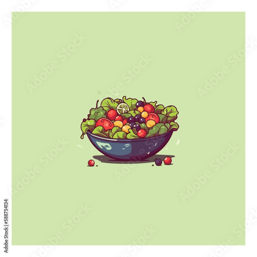 salad vector logo, vegetarian food
