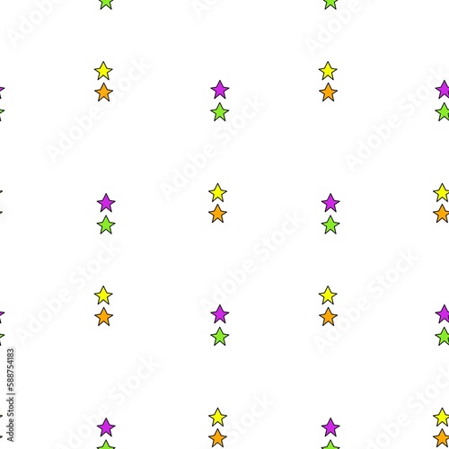 Wallpaper Mural Seamless pattern of colorful paired stars on white background, digital illustration in flat doodle style Torontodigital.ca