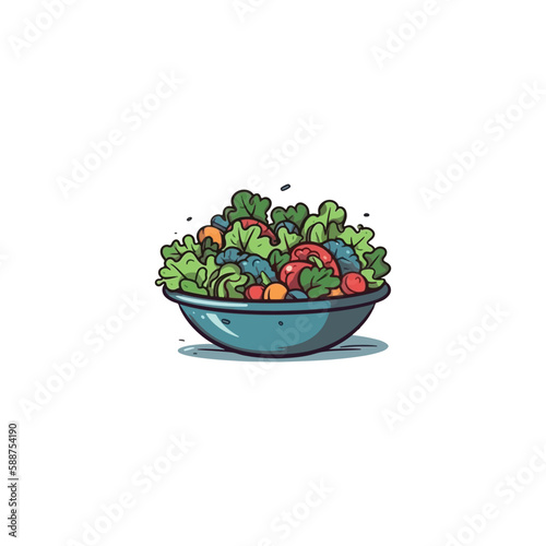 salad vector logo, vegetarian food