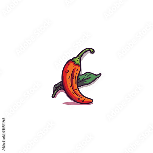 spicy red chili pepper logo vector