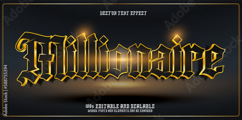 Text Effect Milionaire Club for advertising, social media branding, Title and many More