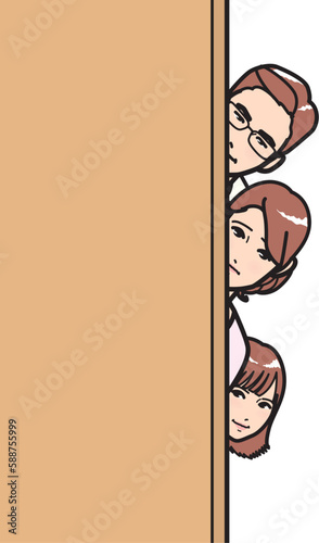 覗く家族、見ていられないママ