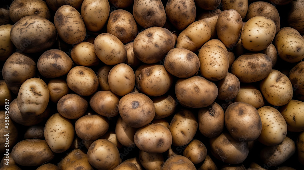close up of potatoes created with Generative AI technology
