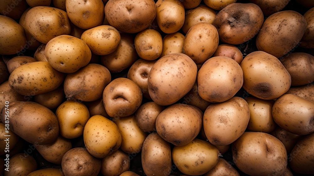 close up of potatoes created with Generative AI technology close up of potatoes created with Generative AI technology
