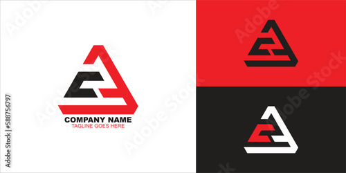 letter ca triangle logo design vector illustration templat