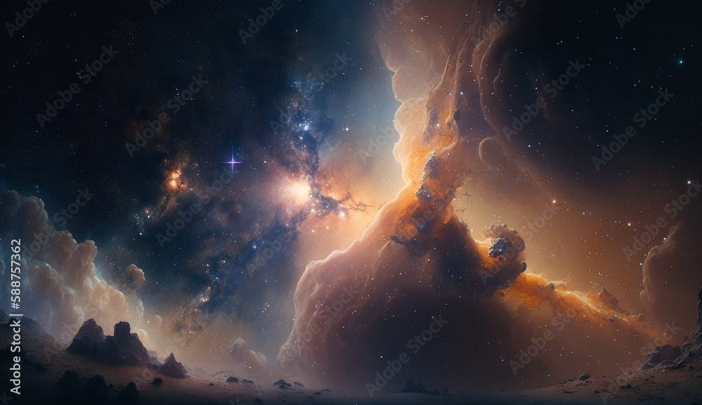 Obraz premium 幻想的に煌めく星空 Generative AI