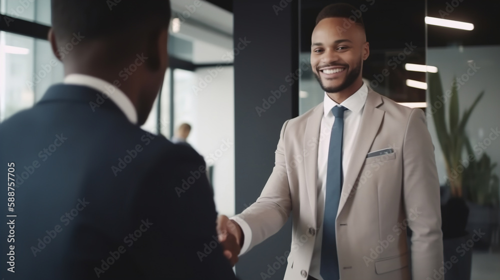 Businessman handshake for teamwork of business, successful negotiate, partnership and business deal concept Businessman handshake for teamwork of business, successful negotiate, partnership and business deal concept