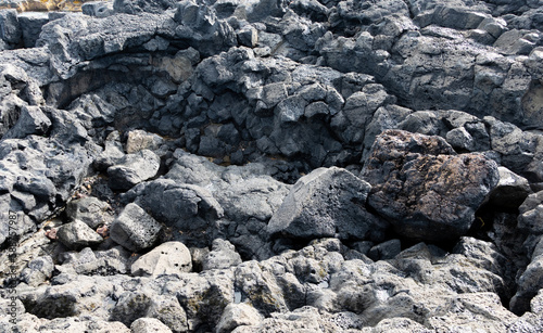 Black Basalt Rocky Stone Cliff Shore