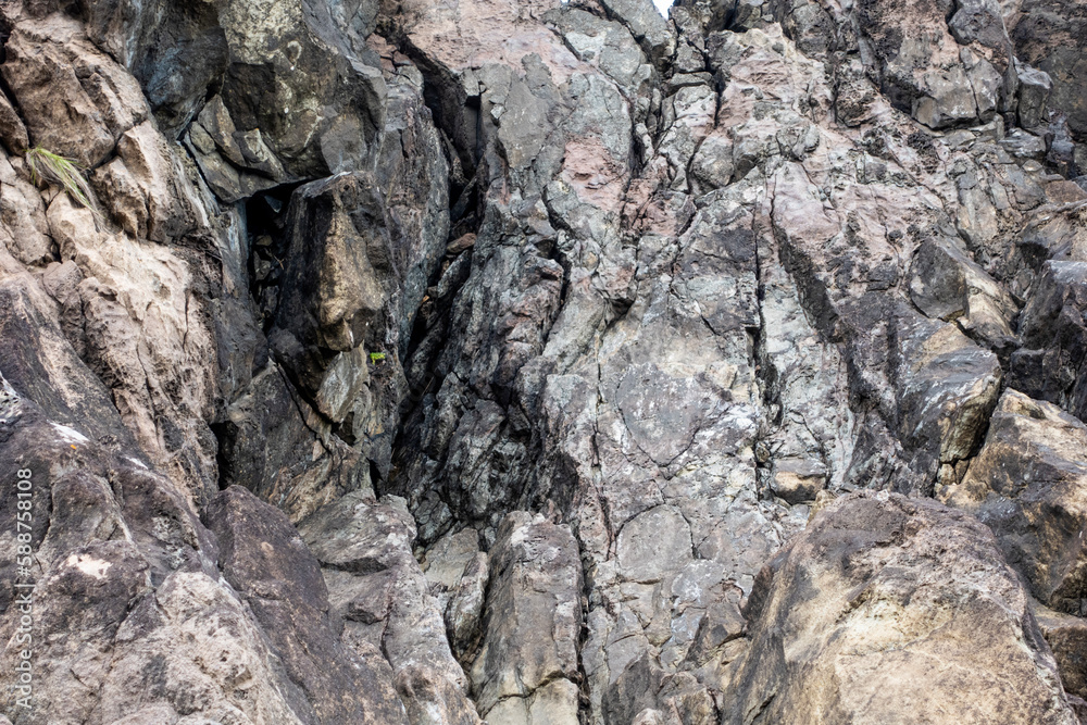 Black Basalt Stone Texture Cliff