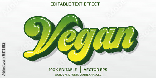 Editable vegan vector text effect