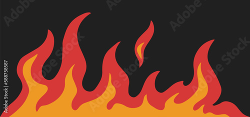 Flame stripe colorful flat emblem