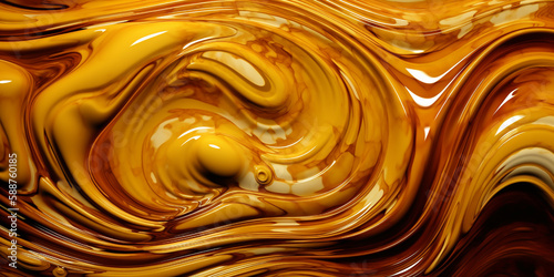 Swirls of creamy caramel and golden honey blend seamlessly, creating a visually appetizing pattern with lustrous shine.
