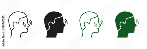 Rhinitis, Allergy, Nasal Mucus Pictogram. Icons for Medical Poster. Runny Nose Line and Silhouette Icon Set. Nose Pain, Itch, Inflammation, Ache Symbol Collection. Isolated Vector illustration