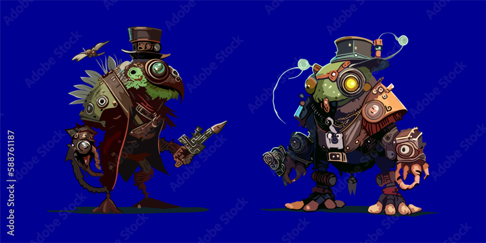 Vector illustration fantastic game character wall art Vector illustration fantastic game character wall art