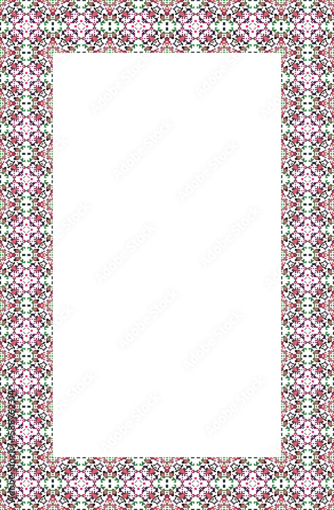 Obraz premium Islamic Rectangle frame geometric pattern ornament with isolated background for greeting cards , banner, poster, and invitation wedding , certificate.