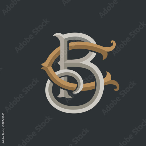Vintage Interlocking Monogram letter BC