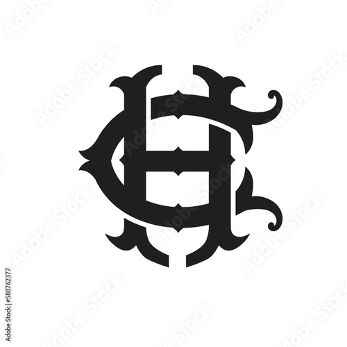 Vintage Interlocking Monogram letter CH