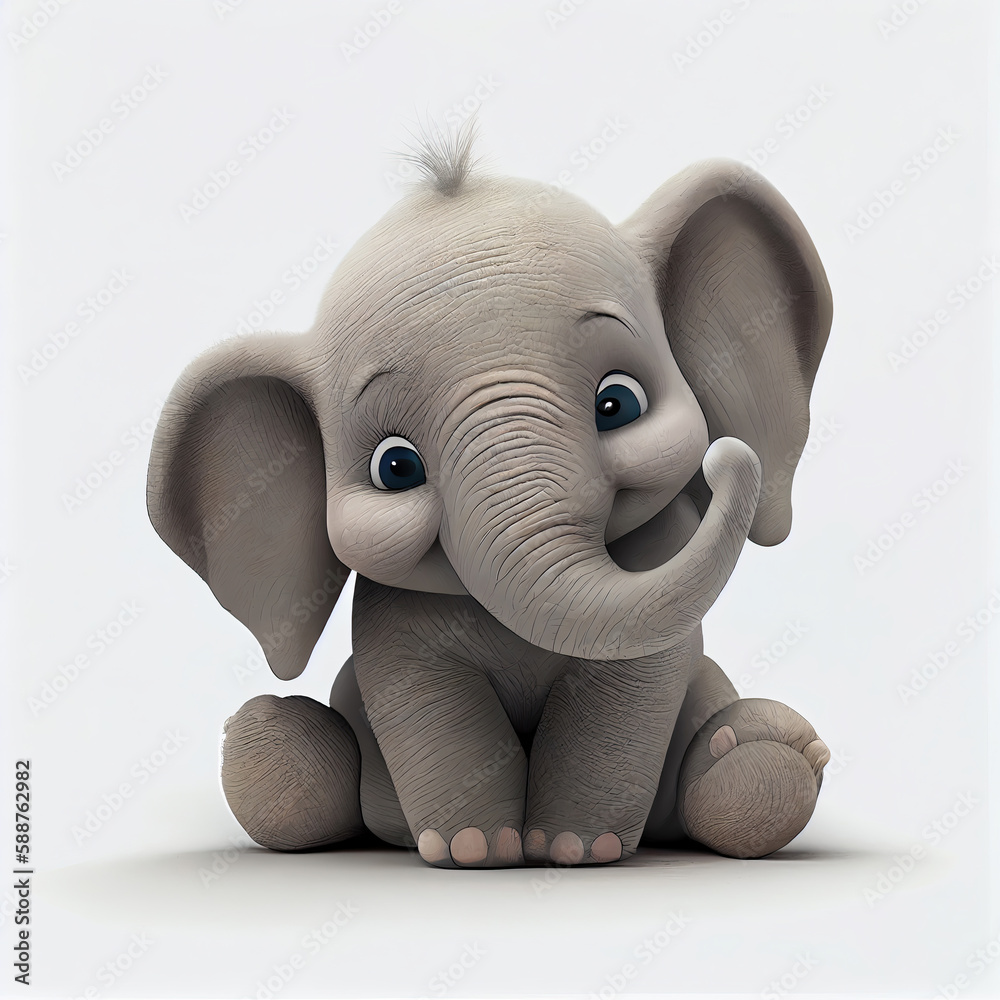 ภาพประกอบสต็อก This beautiful watercolor illustration of an elephant in