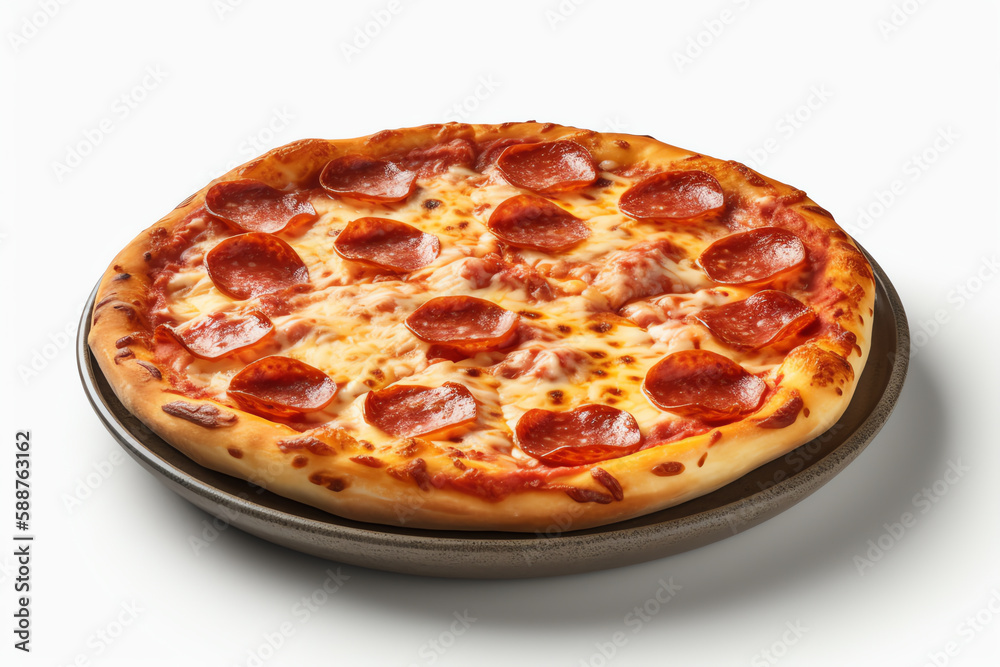 A classic and delicious pepperoni pizza. generative AI A classic and delicious pepperoni pizza. generative AI