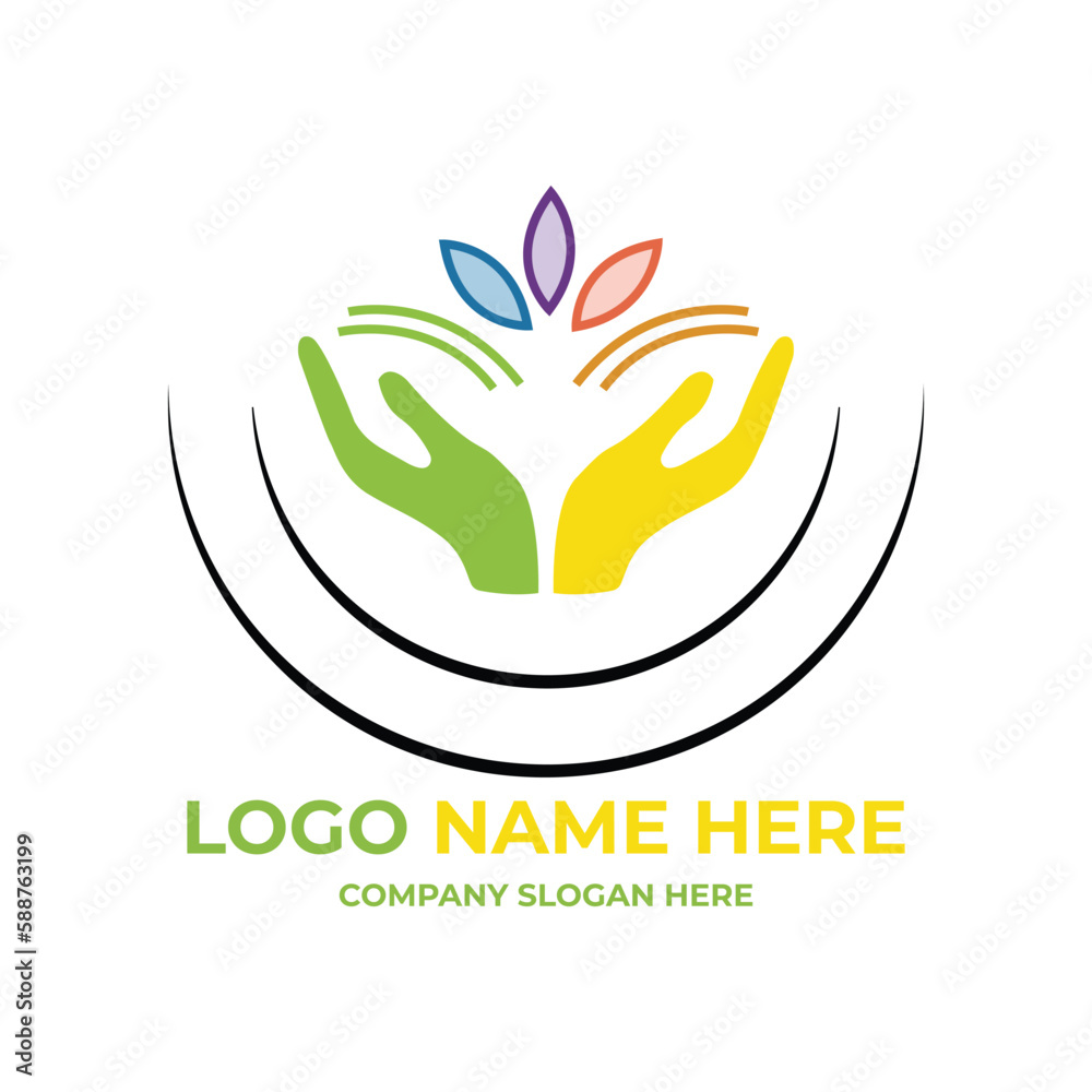 hands vector logo design for any company, hands vector design, social ...