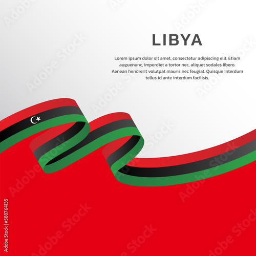Illustration of libya flag Template photo