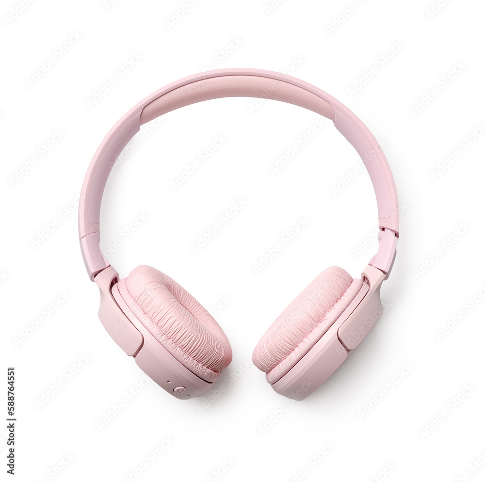 Headphones isolated on a white background top view Headphones isolated on a white background top view