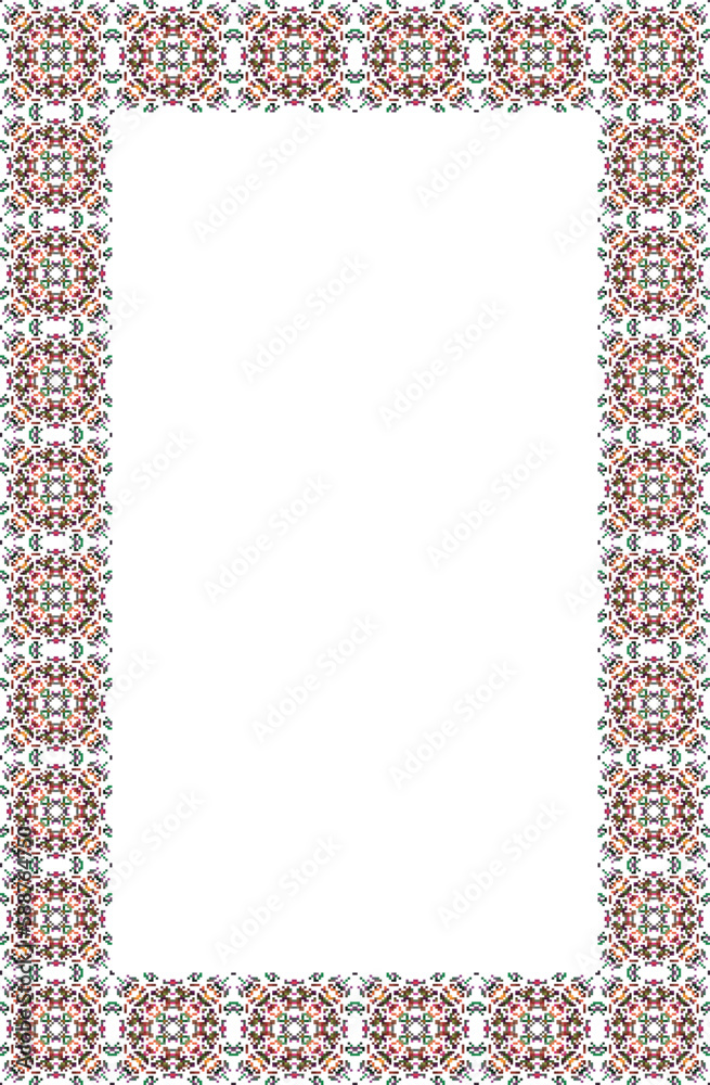 Obraz premium Islamic Rectangle frame geometric pattern ornament with isolated background for greeting cards , banner, poster, and invitation wedding , certificate.