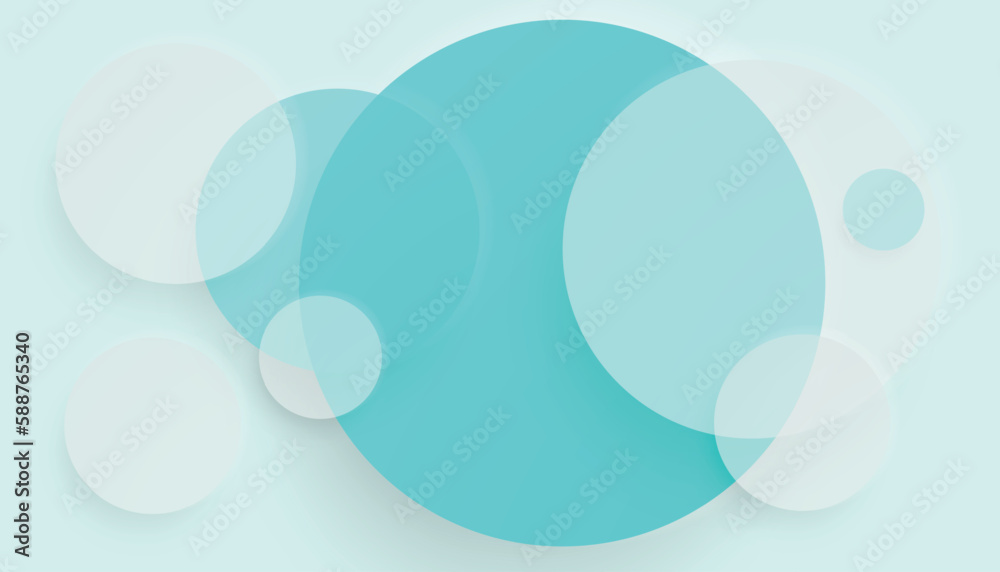 Abstract White and Blue Overlapping Circles. 3D Paper Cut Background. Vector Illustration