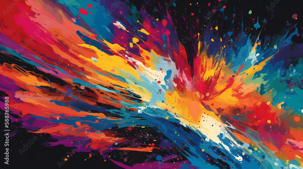 a vibrant and colorful space nebula art. digital art illustration. generative AI a vibrant and colorful space nebula art. digital art illustration. generative AI