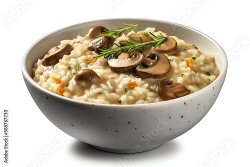 bowl of creamy and delicious risotto. generative AI