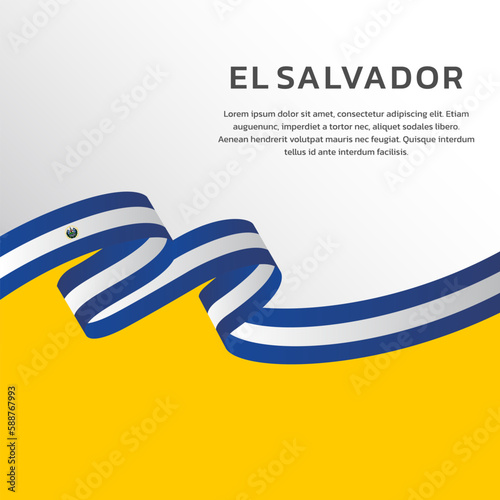 Illustration of el salvador flag Template