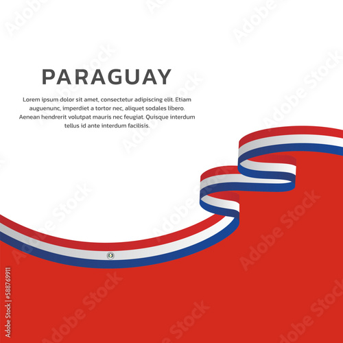 Illustration of paraguay flag Template photo