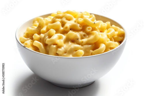macaroni and cheese, isolated white object. generative AI
