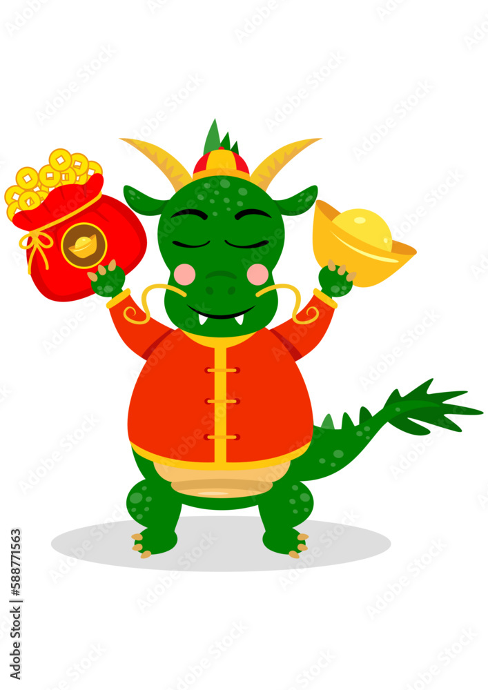 Cute chinese zodiac dragon happy new year Cute chinese zodiac dragon happy new year
