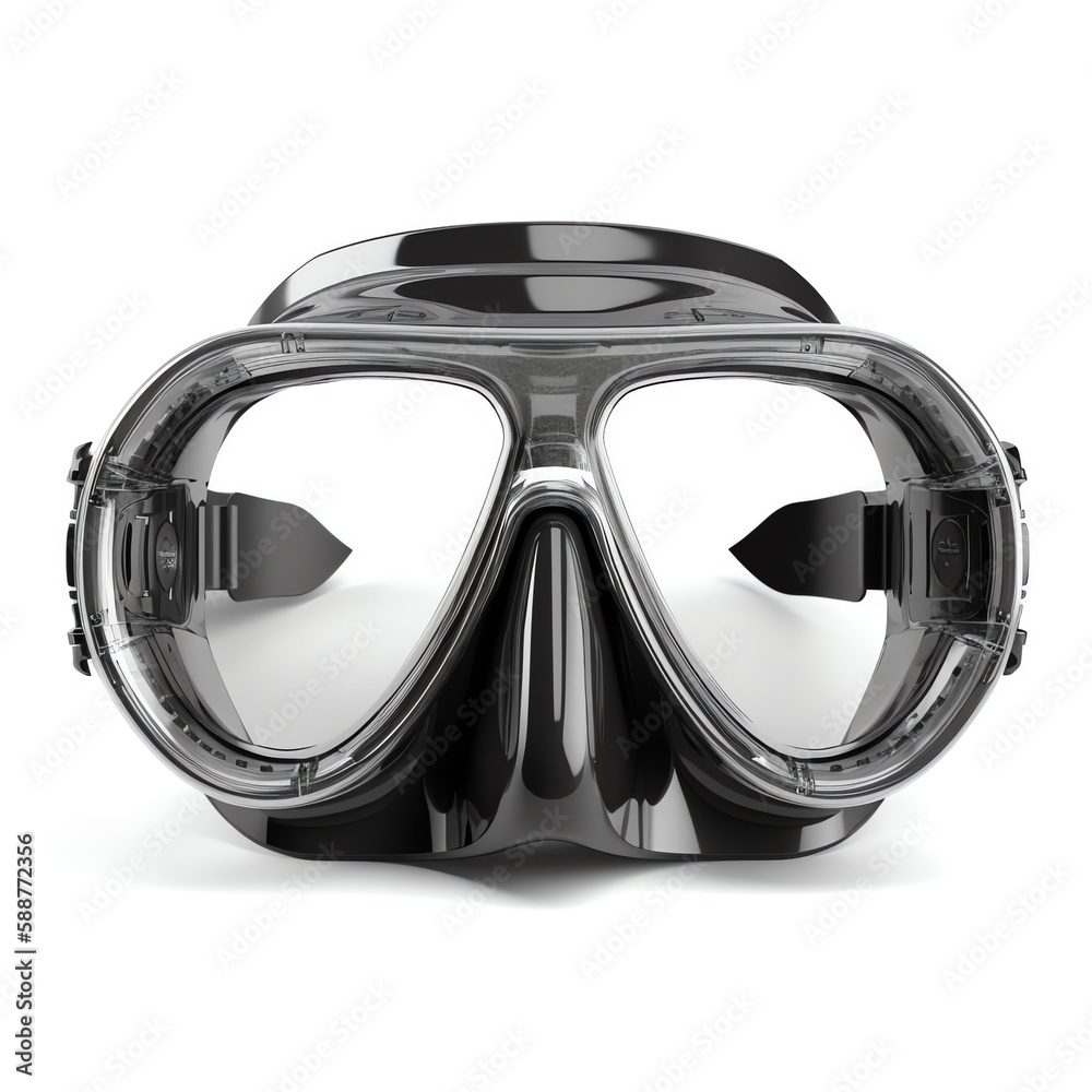 snorkeling mask, isolated white object. generative AI snorkeling mask, isolated white object. generative AI