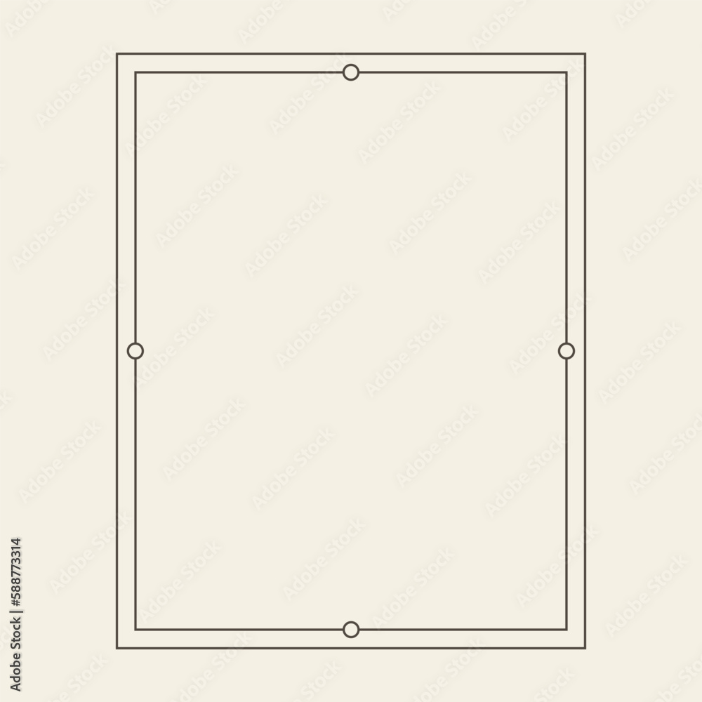 Vintage ornament frame. Outline frame design element.