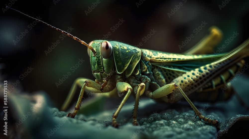 Life of grasshopper insects. Generative AI Life of grasshopper insects. Generative AI